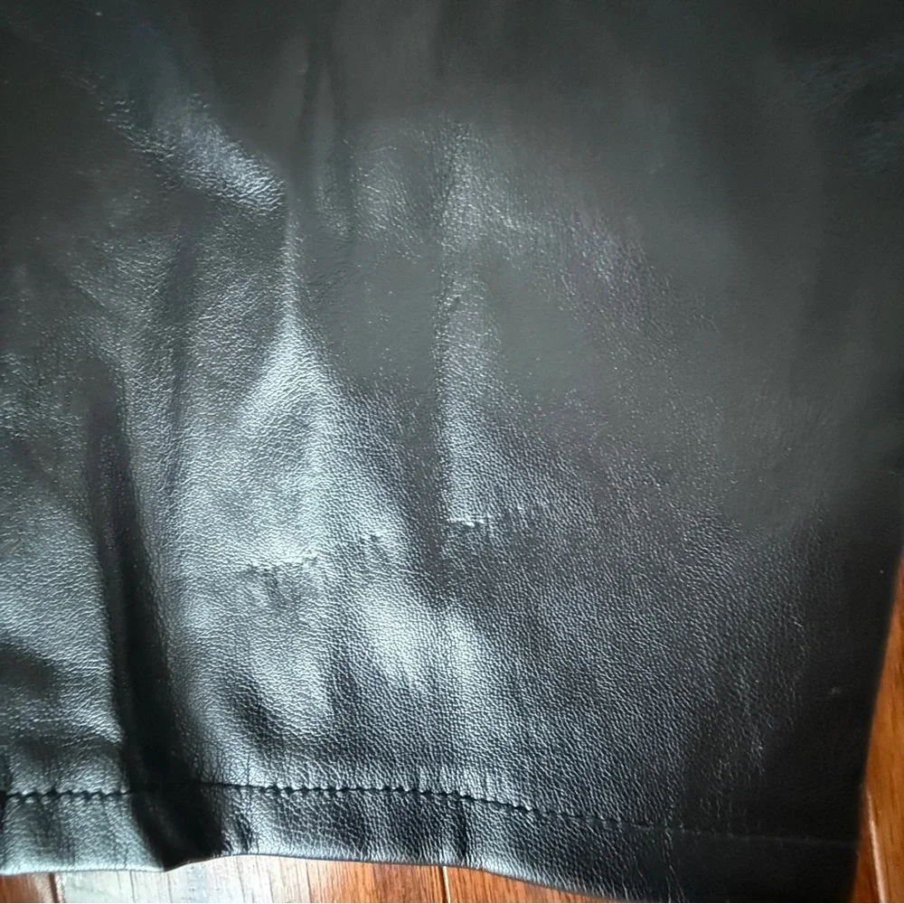 Zara Black Faux Leather Straight Leg Pants